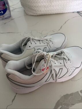 New Balance White Sneakers with Gray Accents